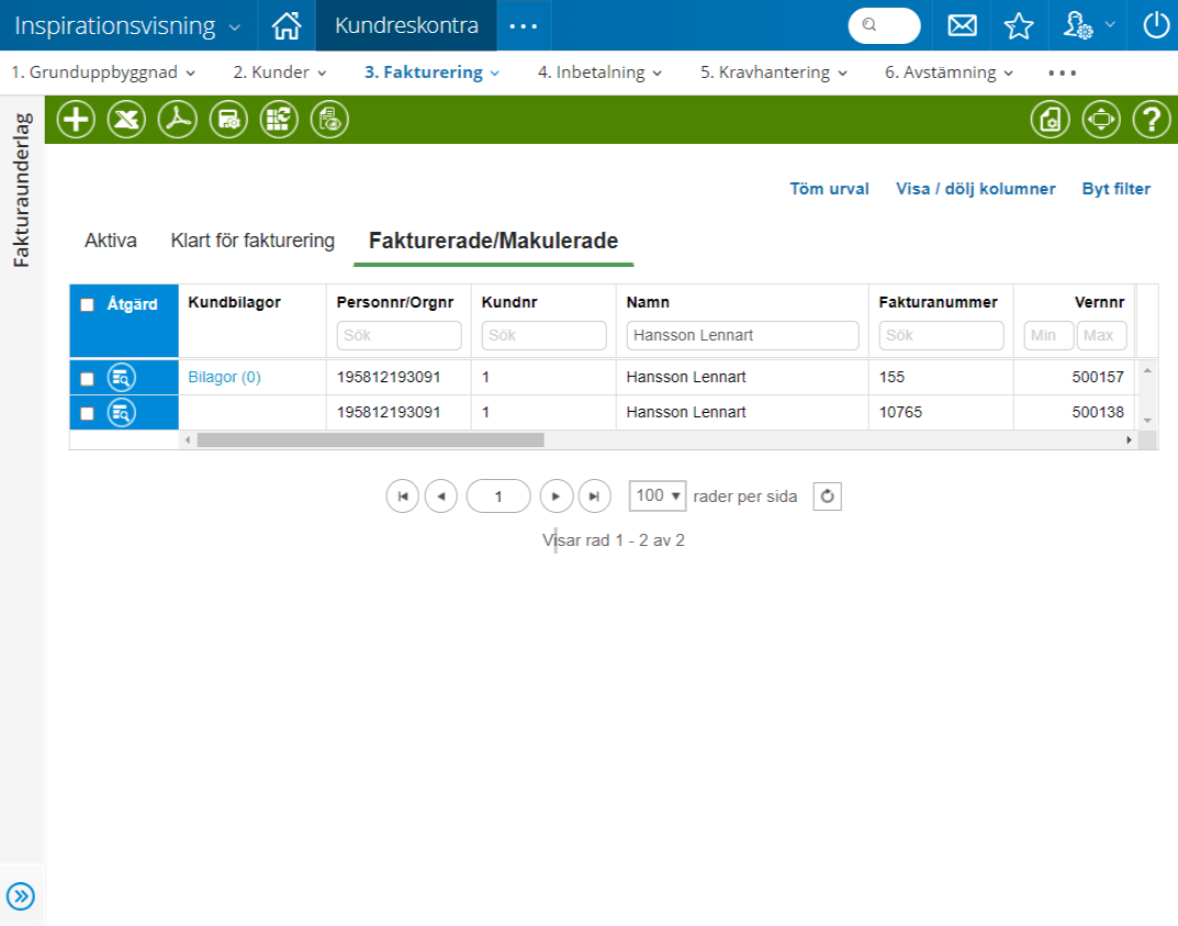 Kundreskontra  Fakturerat - En översikt-1